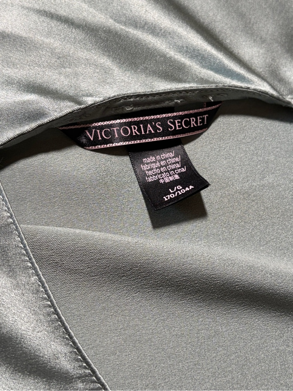 Victoria’s Secret Satin Slip Mini Dress Sage Green V Neck L Y2K - Picture 4 of 4